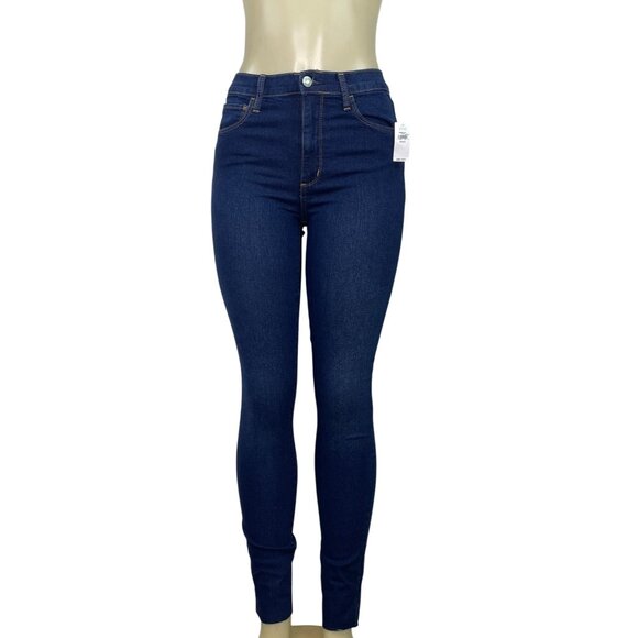 Gap Womens High-Waisted Skinny Jeans Dark Wash Stretch Denim Size 27 - New - Picture 1 of 9